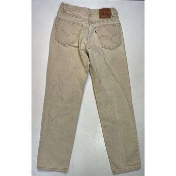 VINTAGE Levi's 550 Denim Jeans Men Size 30 X 30 Beige Tag Size 32 X 32 USA 90s - Picture 3 of 9